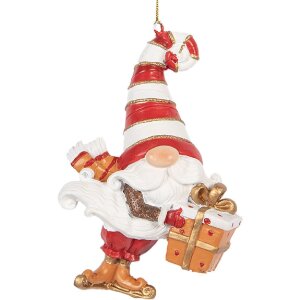 Clayre & Eef 6PR5301 Kerstman Decoratiehanger Rood...