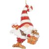 Clayre & Eef 6PR5301 Kerstman Decoratiehanger Rood Wit 8x4x10 cm