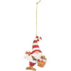 Clayre & Eef 6PR5301 Kerstman Decoratiehanger Rood Wit 8x4x10 cm