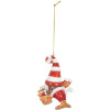 Clayre & Eef 6PR5301 Kerstman Decoratiehanger Rood Wit 8x4x10 cm