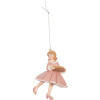 Clayre & Eef 6PR5303 Decoratiehanger Ballerina 7x7x11 cm Roze Beige