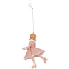 Clayre & Eef 6PR5303 Decoratiehanger Ballerina 7x7x11 cm Roze Beige