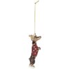 Clayre & Eef 6PR5306 Decoratiehangertje Hond 4x3x10 cm Bruin Rood