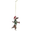 Clayre & Eef 6PR5307 Decoratieve Hondenhanger Bruin & Groen 6x3x10 cm