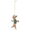 Clayre & Eef 6PR5308 Decoratiehanger Hond 6x3x10 cm Bruin & Groen