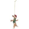 Clayre & Eef 6PR5308 Decoratiehanger Hond 6x3x10 cm Bruin & Groen