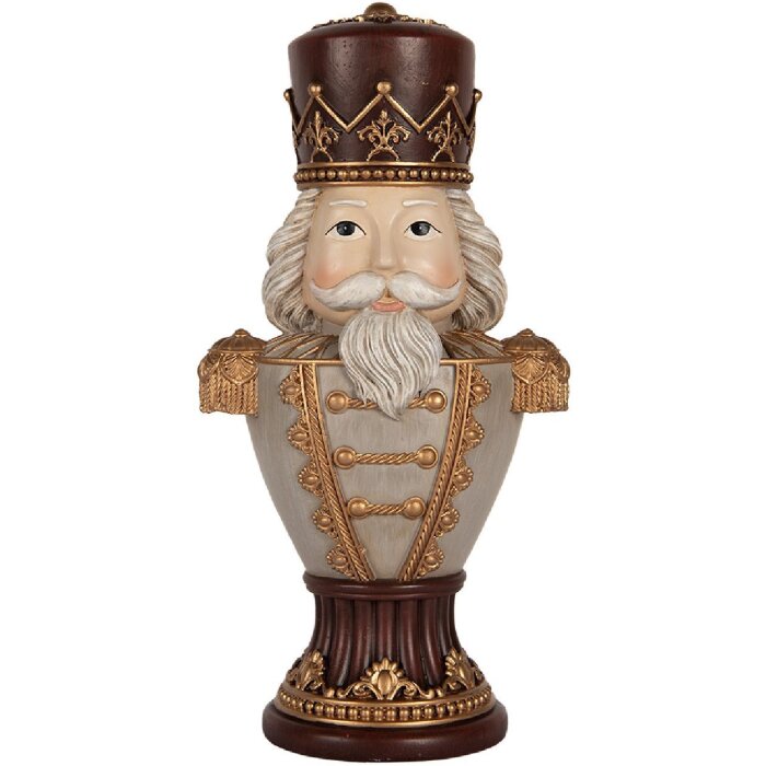 Clayre & Eef 6PR5365 Decoratie Notenknacker 16x10x30 cm Bruin en Grijs