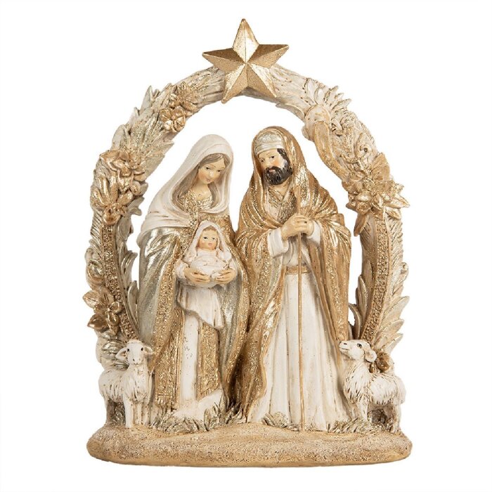 Clayre & Eef 6PR5646 Kerstgroep 19x7x24 cm Beige-Goud