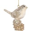 Clayre & Eef 6PR5660 Decoratieve Vogelhanger 6x3x6 cm Beige-goudkleurig