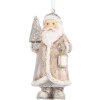 Clayre & Eef 6PR5661 Decoratie Hangfiguur Kerstman 5x4x9 cm Beige/Wit