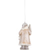 Clayre & Eef 6PR5661 Decoratie Hangfiguur Kerstman 5x4x9 cm Beige/Wit