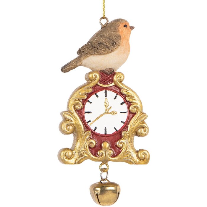 Clayre & Eef 6PR5664 Decoratiehanger Vogel 6x3x11 cm