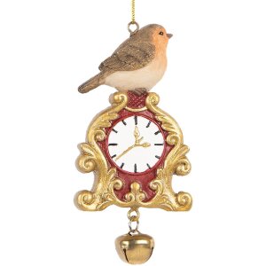 Clayre & Eef 6PR5664 Decoratiehanger Vogel 6x3x11 cm