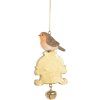 Clayre & Eef 6PR5664 Decoratiehanger Vogel 6x3x11 cm
