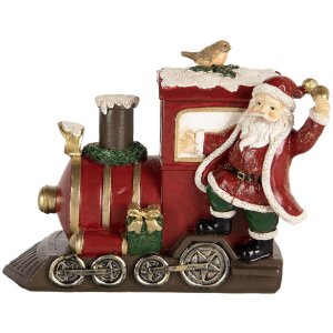 Clayre & Eef 6PR5669 Kerstman met Locomotief 16x10x13...