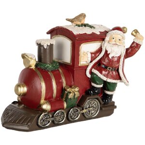 Clayre & Eef 6PR5669 Kerstman met Locomotief 16x10x13...