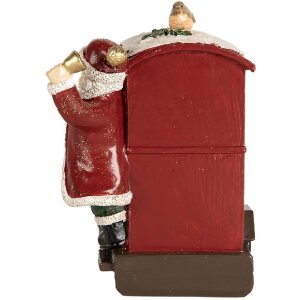 Clayre & Eef 6PR5669 Kerstman met Locomotief 16x10x13 cm Rood