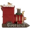 Clayre & Eef 6PR5669 Kerstman met Locomotief 16x10x13 cm Rood