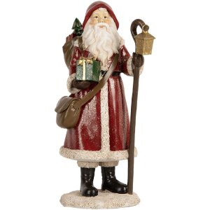 Clayre & Eef 6PR5672 Kerstman 12x11x26 cm Rood & Wit