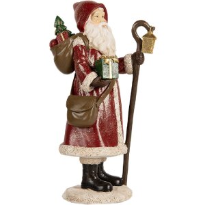 Clayre & Eef 6PR5672 Kerstman 12x11x26 cm Rood & Wit