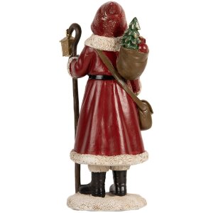 Clayre & Eef 6PR5672 Kerstman 12x11x26 cm Rood & Wit