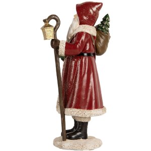 Clayre & Eef 6PR5672 Kerstman 12x11x26 cm Rood & Wit