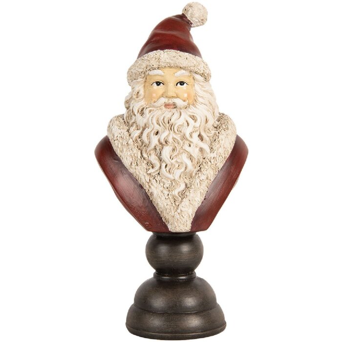 Clayre & Eef 6PR5673 Decoratie Borst Kerstman 11x8x22 cm Rood & Wit