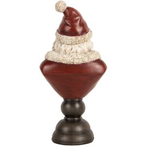 Clayre & Eef 6PR5673 Decoratie Borst Kerstman 11x8x22 cm Rood & Wit