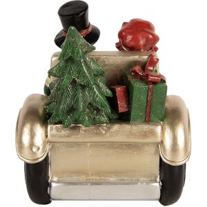 Clayre & Eef 6PR5675 Decoratie Kind in Auto 22x14x16 cm Goudkleurig