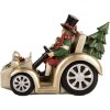 Clayre & Eef 6PR5675 Decoratie Kind in Auto 22x14x16 cm Goudkleurig