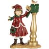 Clayre & Eef 6PR5677 Decoratie Kind bij de brievenbus 8x4x12 cm Rood & Groen