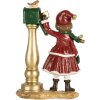 Clayre & Eef 6PR5677 Decoratie Kind bij de brievenbus 8x4x12 cm Rood & Groen