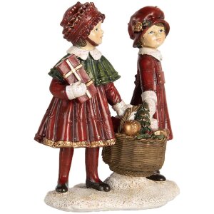Clayre & Eef 6PR5678 Kerstdecoratie Kind Rood 11x6x12 cm