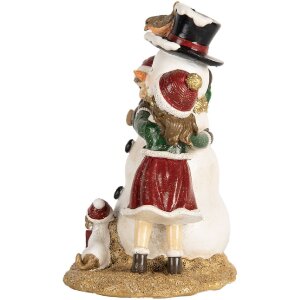 Clayre & Eef 6PR5679 Decoratie Kinderen met Sneeuwman 13x10x16 cm Rood Wit