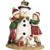 Clayre & Eef 6PR5679 Decoratie Kinderen met Sneeuwman 13x10x16 cm Rood Wit