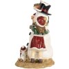 Clayre & Eef 6PR5679 Decoratie Kinderen met Sneeuwman 13x10x16 cm Rood Wit