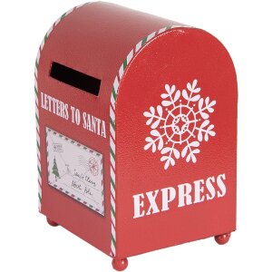 Clayre & Eef 6Y5800 Postkist 14x13x19 cm Rood/Wit