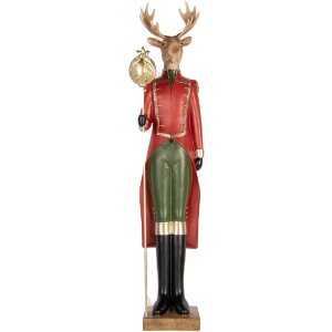Clayre & Eef 5PR0190 Decoratie Rendier 17x18x81 cm Bruin-Rood