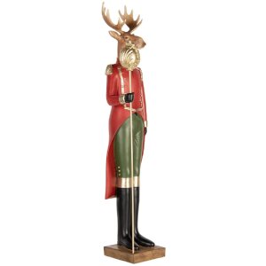 Clayre & Eef 5PR0190 Decoratie Rendier 17x18x81 cm Bruin-Rood