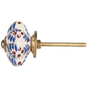 Clayre & Eef 66459 Deurknoop Ø 4x3 cm Wit en...