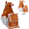 Clayre & Eef 6PR5309 Decoratieve Kabouter met LED 14x9x15 cm Blauw/Bruin