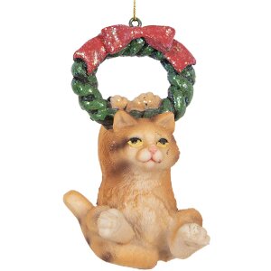Clayre & Eef 6PR5312 Decoratiehanger Kat 6x5x9 cm Bruin en Groen