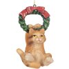 Clayre & Eef 6PR5312 Decoratiehanger Kat 6x5x9 cm Bruin en Groen