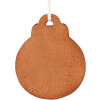 Clayre & Eef 6PR5317 Decoratiehanger Kerstbal 8x2x10 cm Bruin Wit