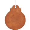 Clayre & Eef 6PR5318 Decoratiehanger Kerstbal 8x2x10 cm Bruin Wit