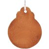 Clayre & Eef 6PR5319 Decoratiehanger Kerstbal 8x2x10 cm Bruin Wit