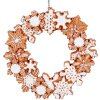 Clayre & Eef 6PR5320 Decoratiehanger Krans Ø 18x2 cm Bruin Wit