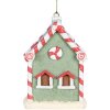Clayre & Eef 6PR5324 Decoratie Hangornament Huis 6x4x8 cm Groen Wit
