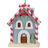 Clayre & Eef 6PR5326 Decoratie Hangornament Huis 6x4x8 cm Blauw Wit