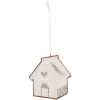 Clayre & Eef 6PR5327 Decoratie Hangornament Huis 9x1x10 cm Wit Bruin